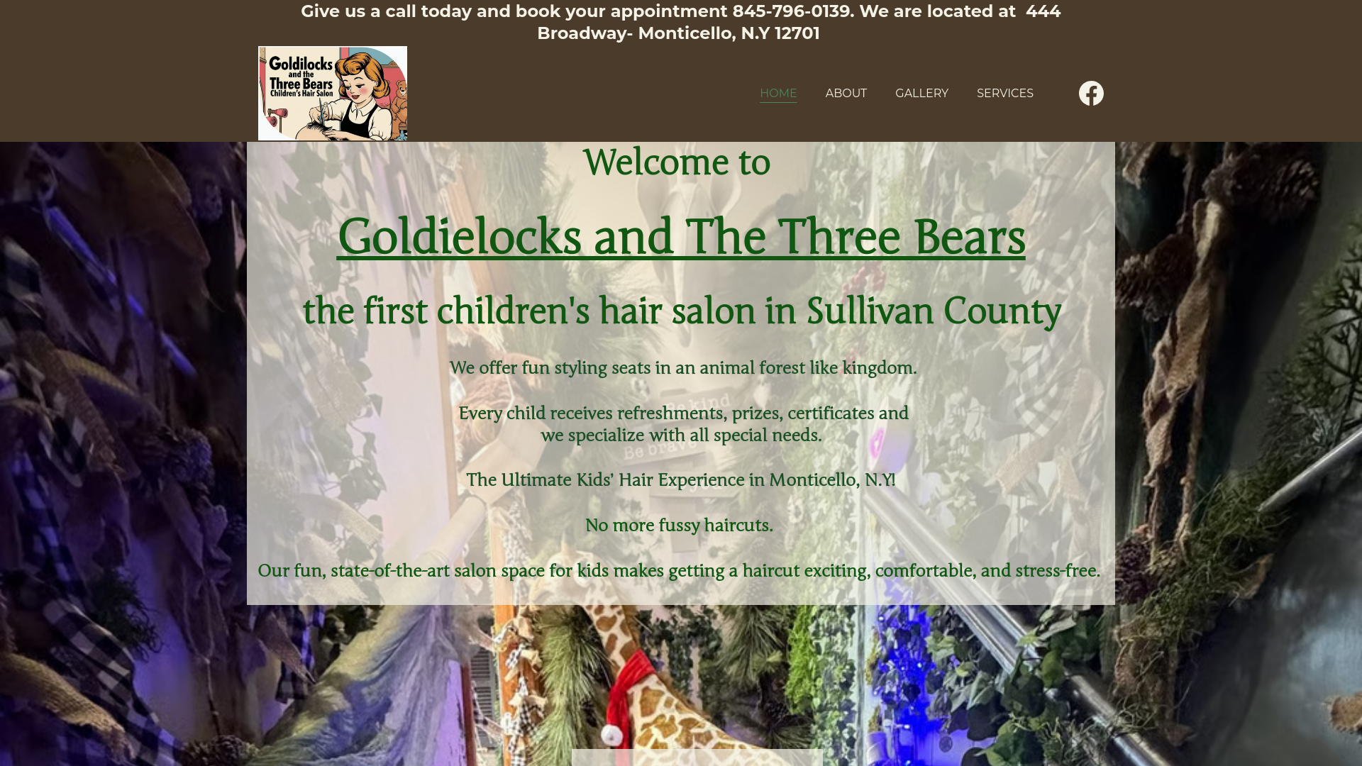 website screenshot of https://goldielocksandthe3bears.com/