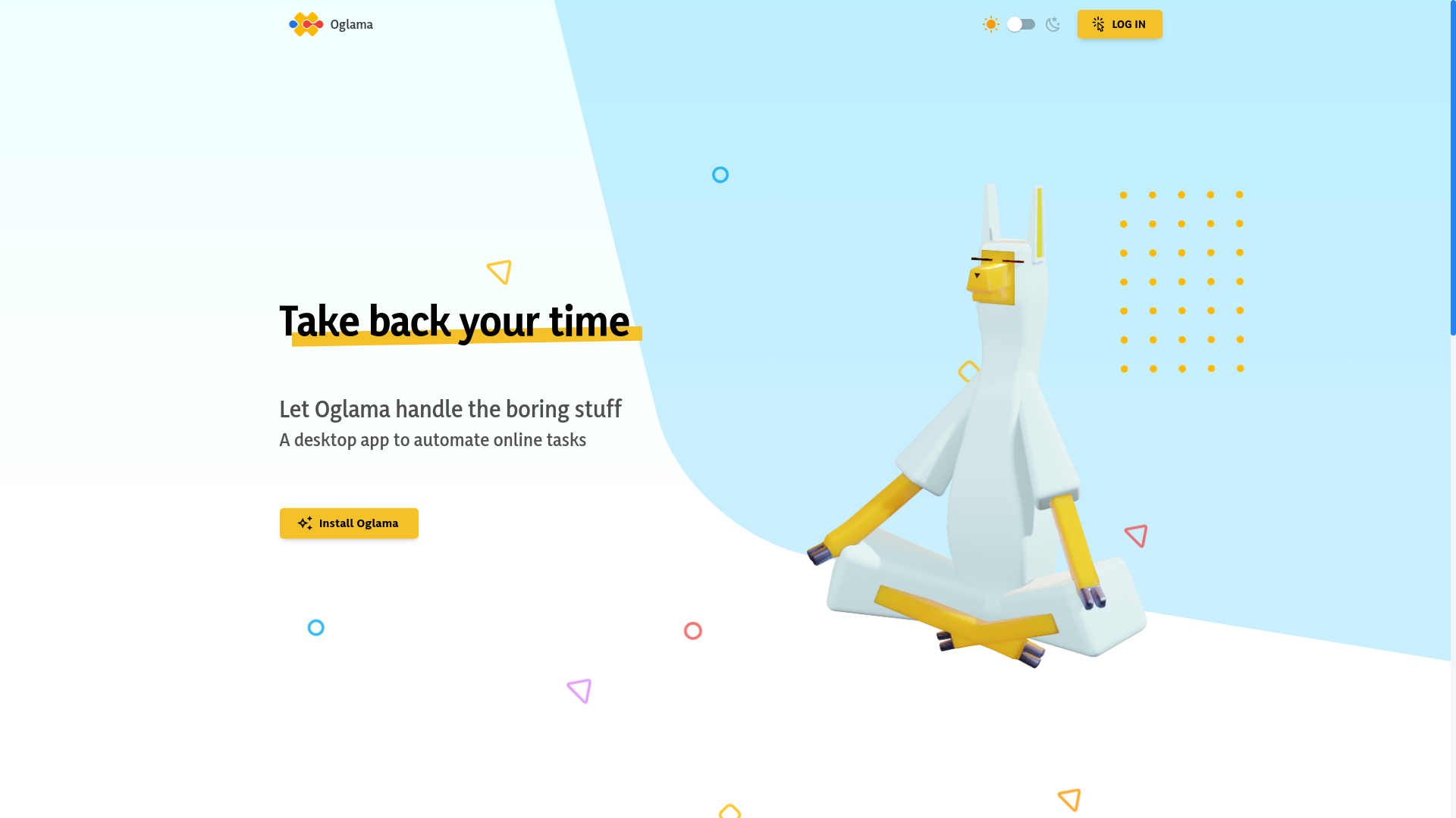 website screenshot of https://oglama-web.pages.dev/
