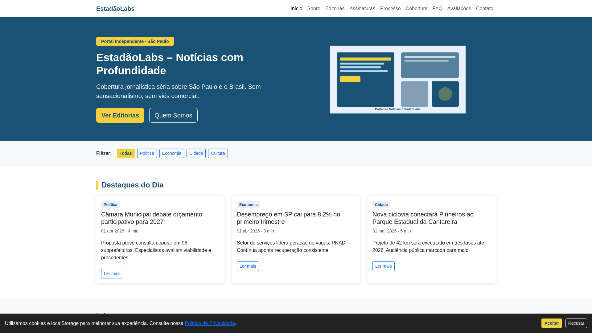 website screenshot of https://estadao-labs.xyz