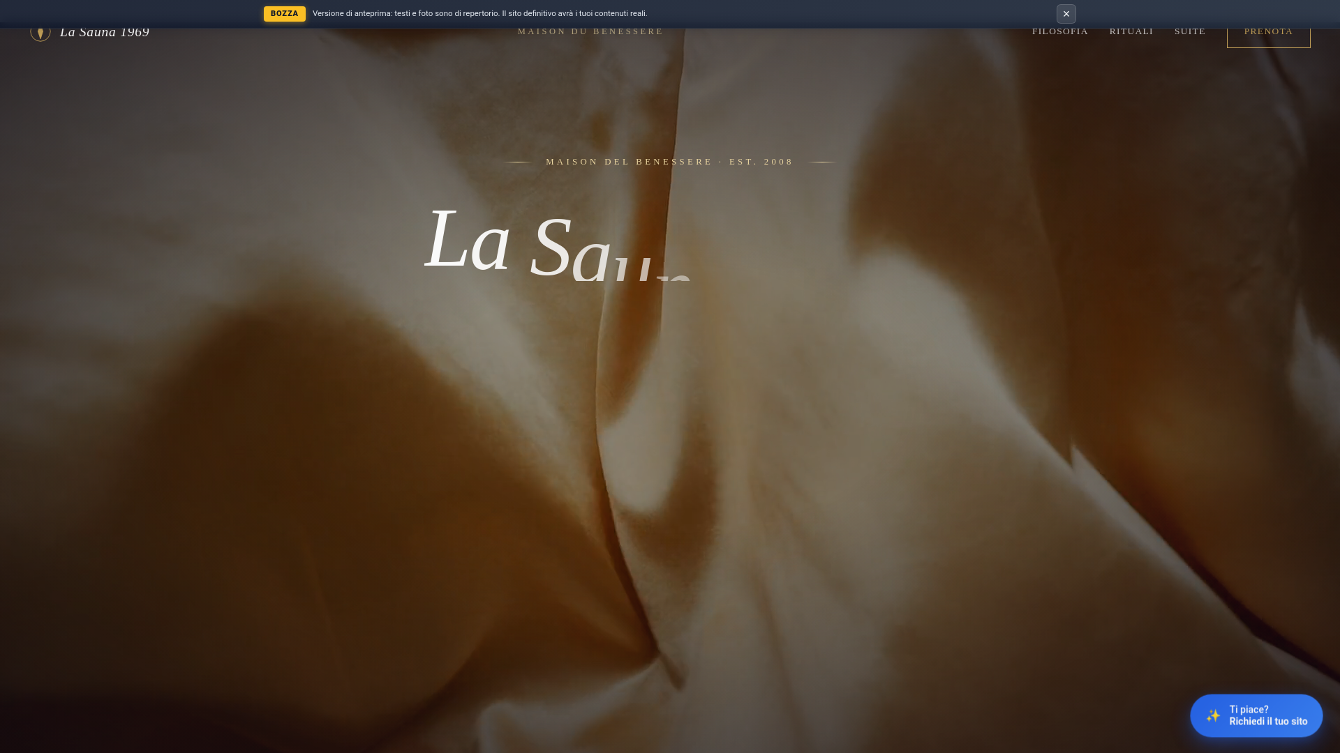 website screenshot of https://demo-la-sauna-1969-brescia-lusso-10816.pages.dev/