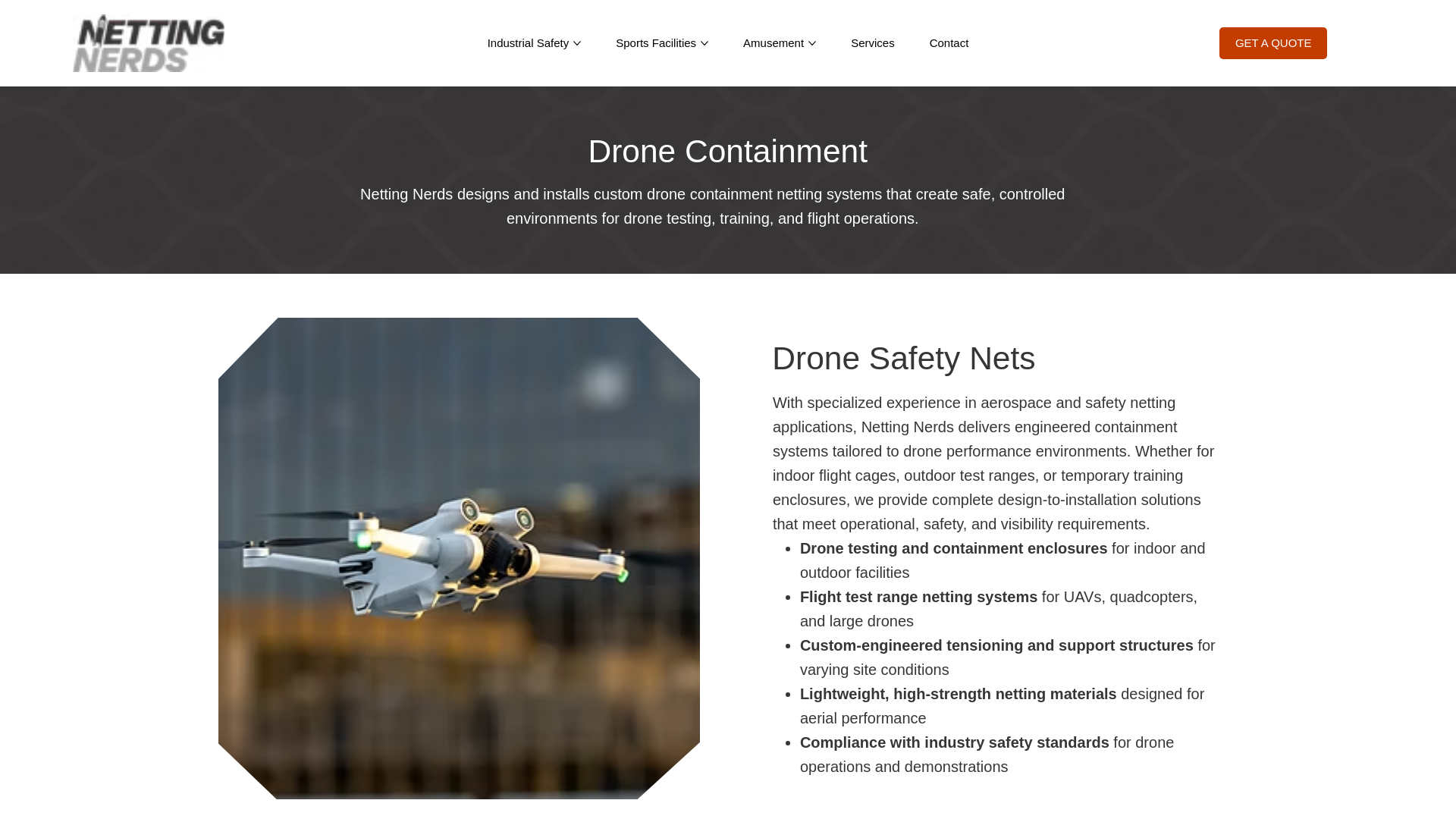 website screenshot of https://governmentdronenetting.com