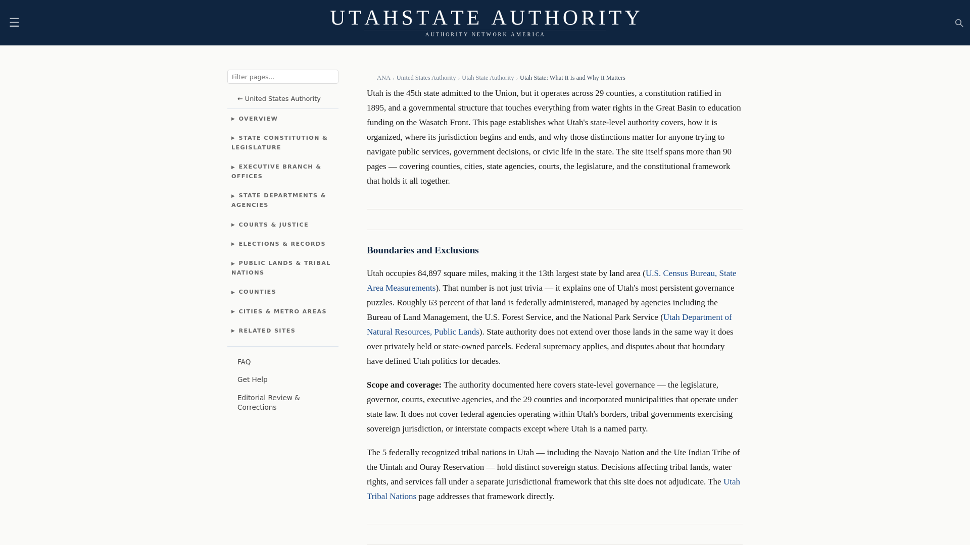 website screenshot of https://utahstateauthority.com/