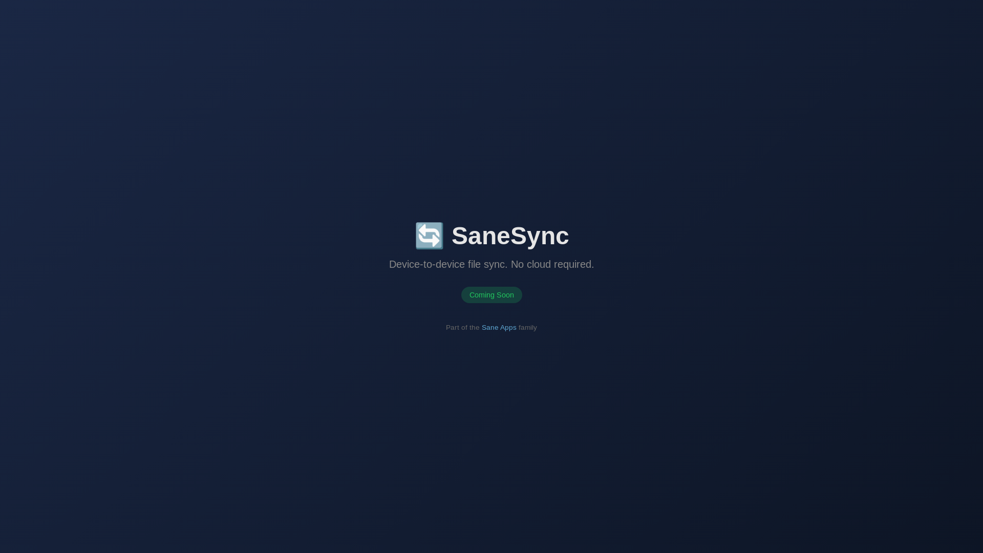 website screenshot of https://sanesync-site.pages.dev/