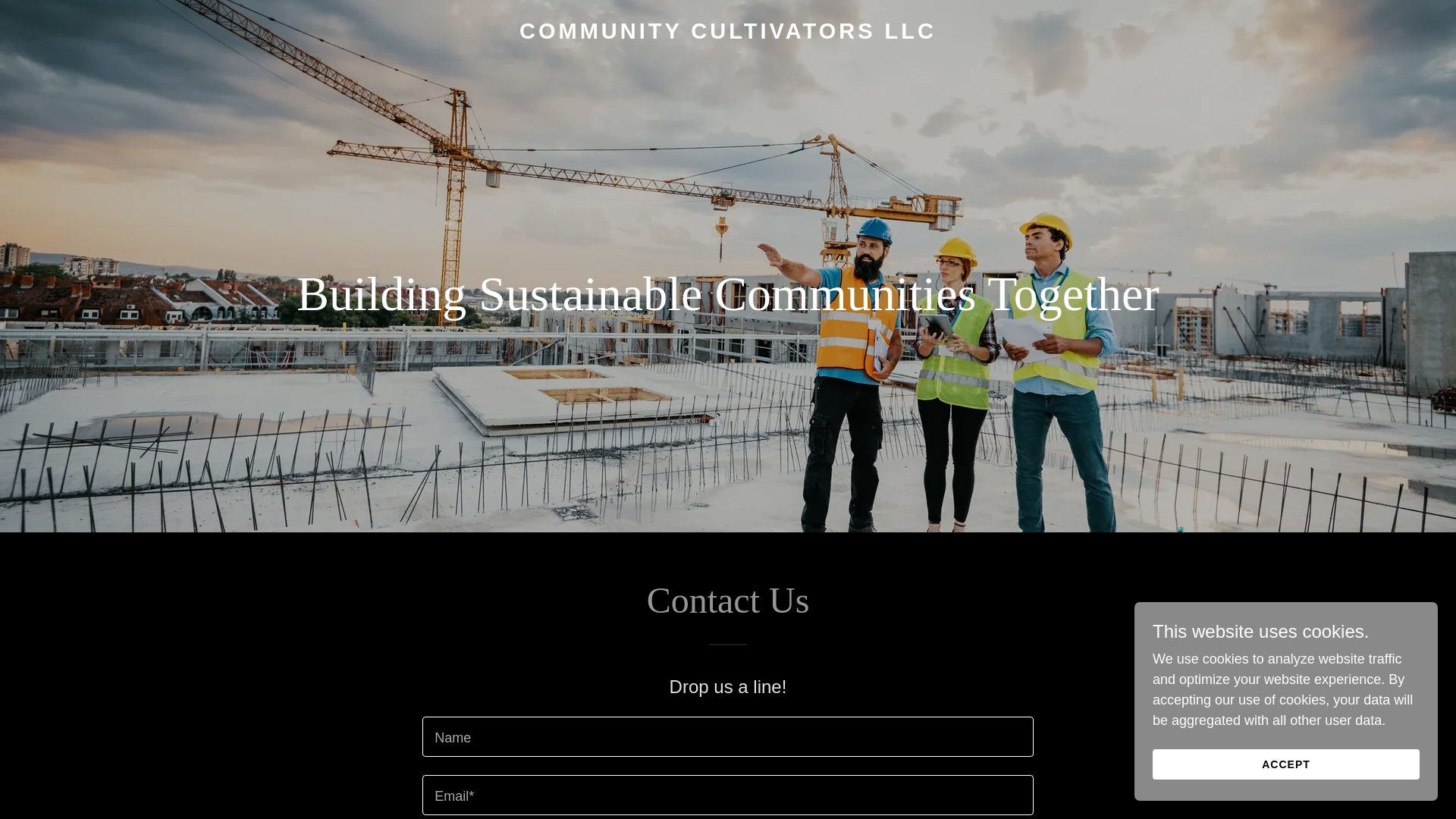 website screenshot of https://communitycultivatorsllc.com/