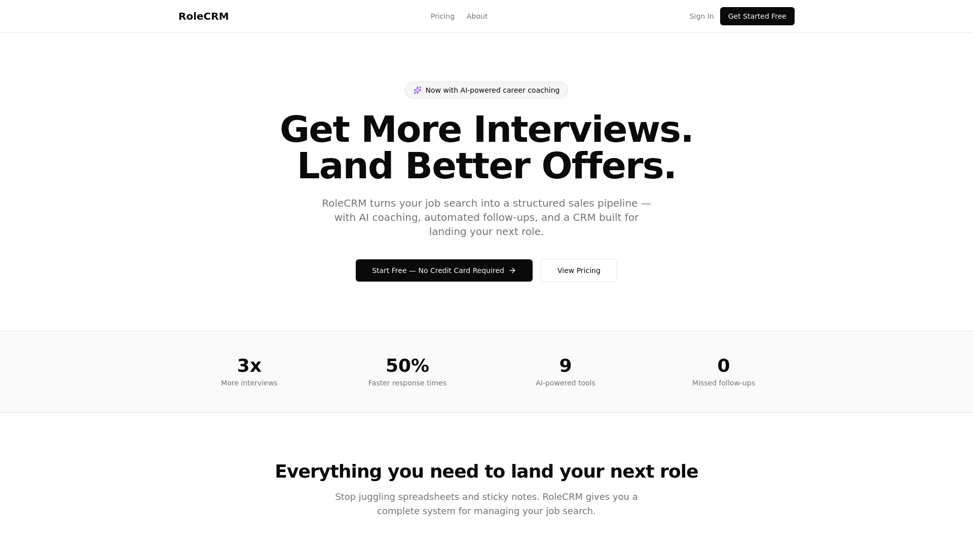 website screenshot of https://rolecrm.com/