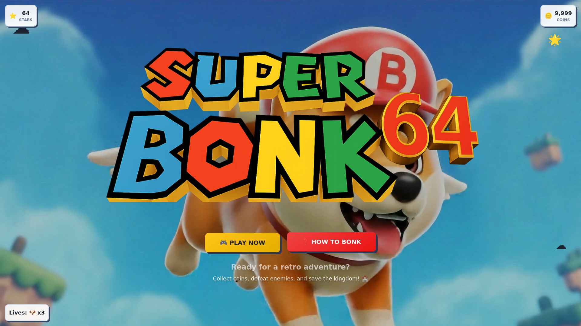 website screenshot of https://superbonk64.fun/