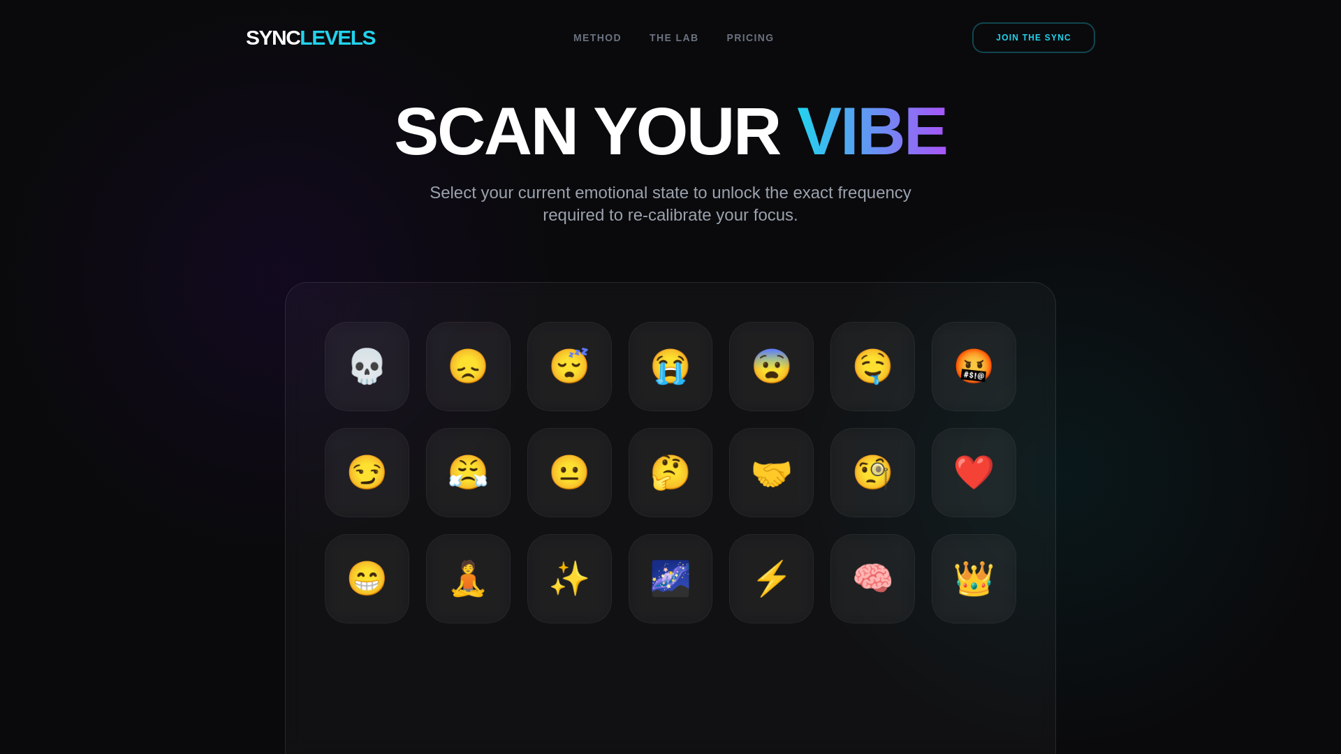 website screenshot of https://synclevels.com/