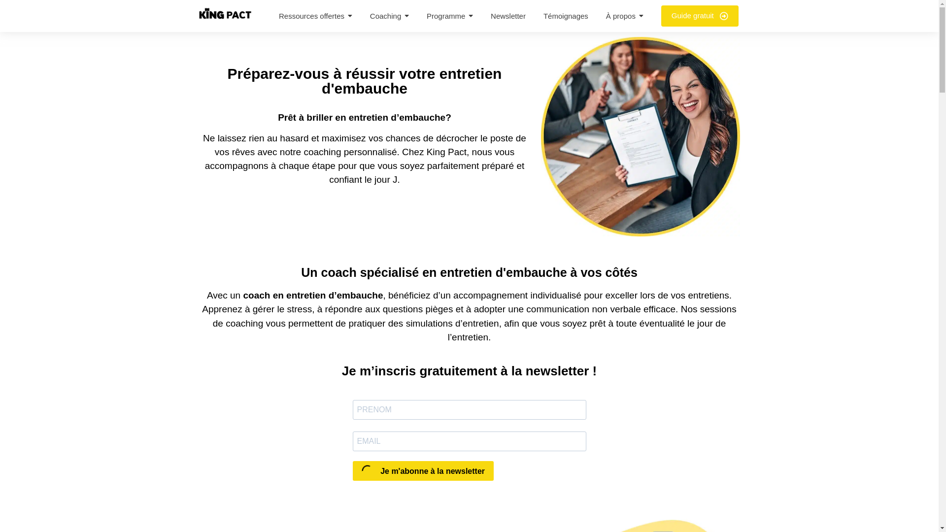 website screenshot of https://interviewcoach.fr/