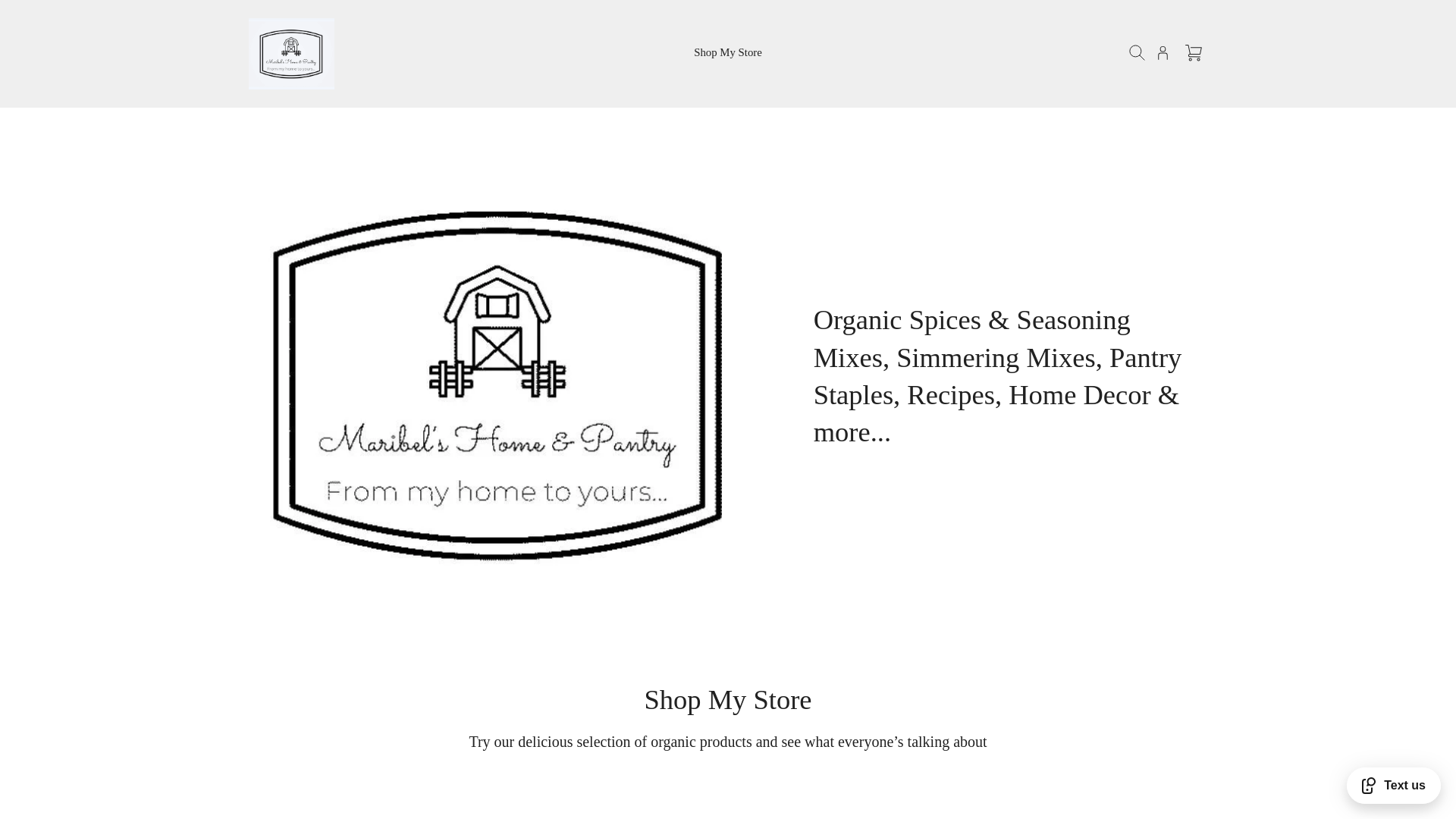 website screenshot of https://maribelshomepantry.com/