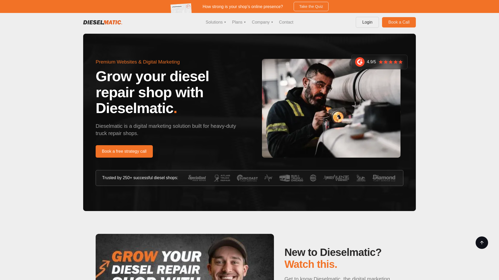 website screenshot of https://meetdieselmatic.com