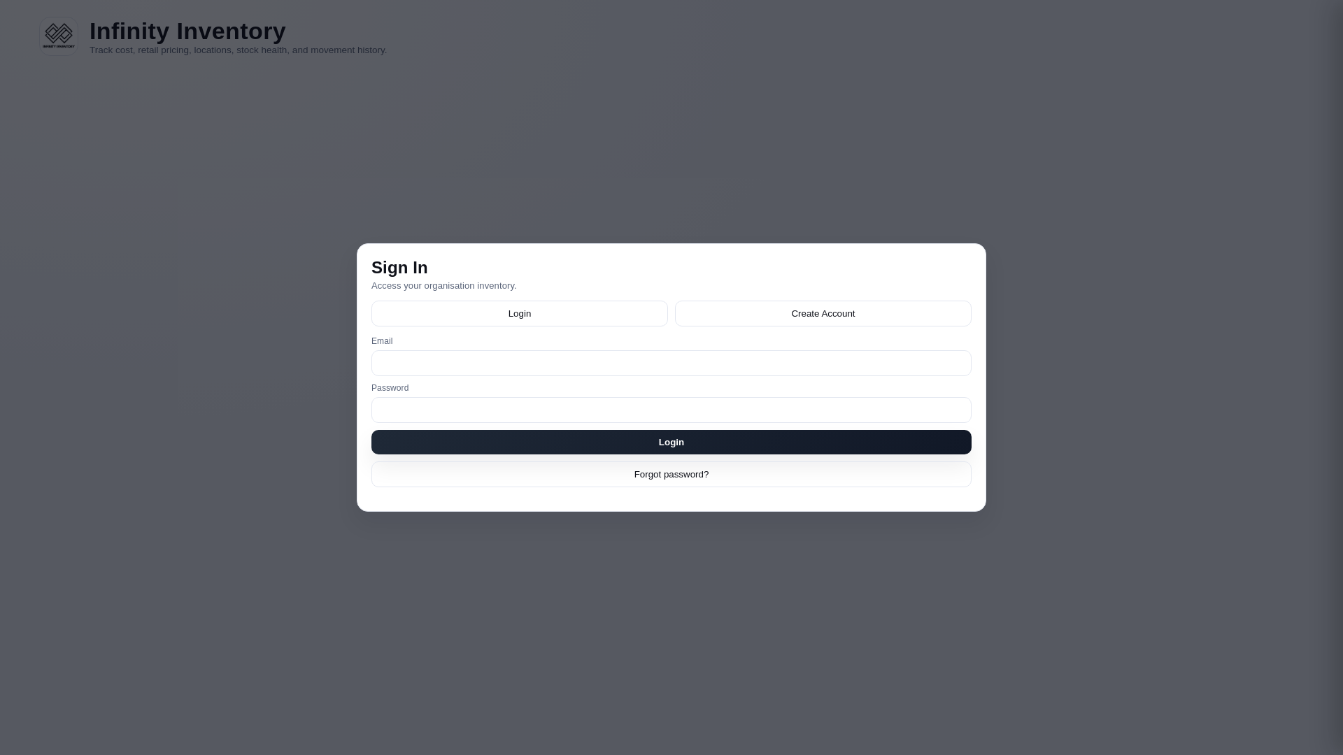 website screenshot of https://infinityinventory.co.uk/