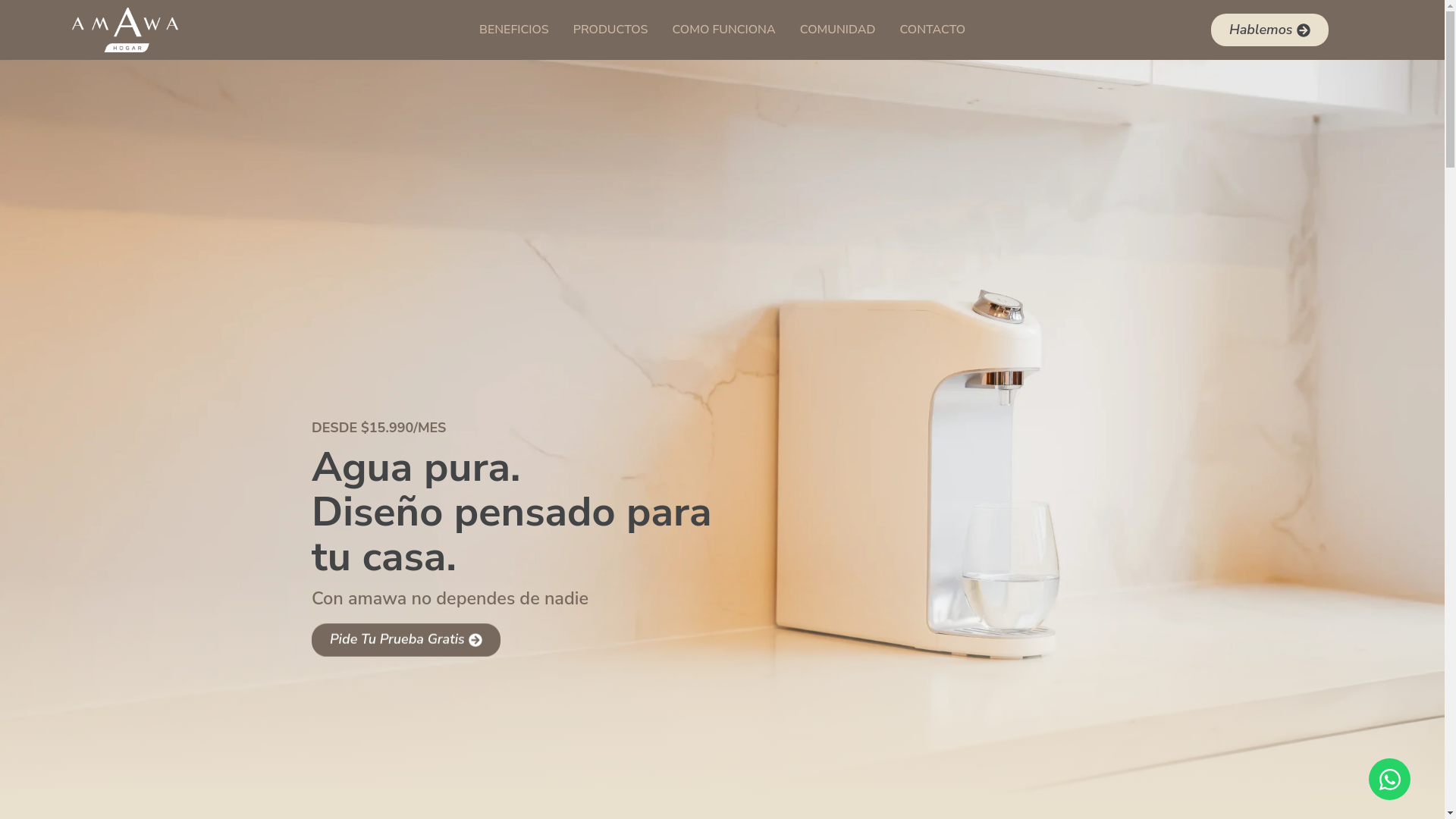 website screenshot of https://amawahogar.cl/