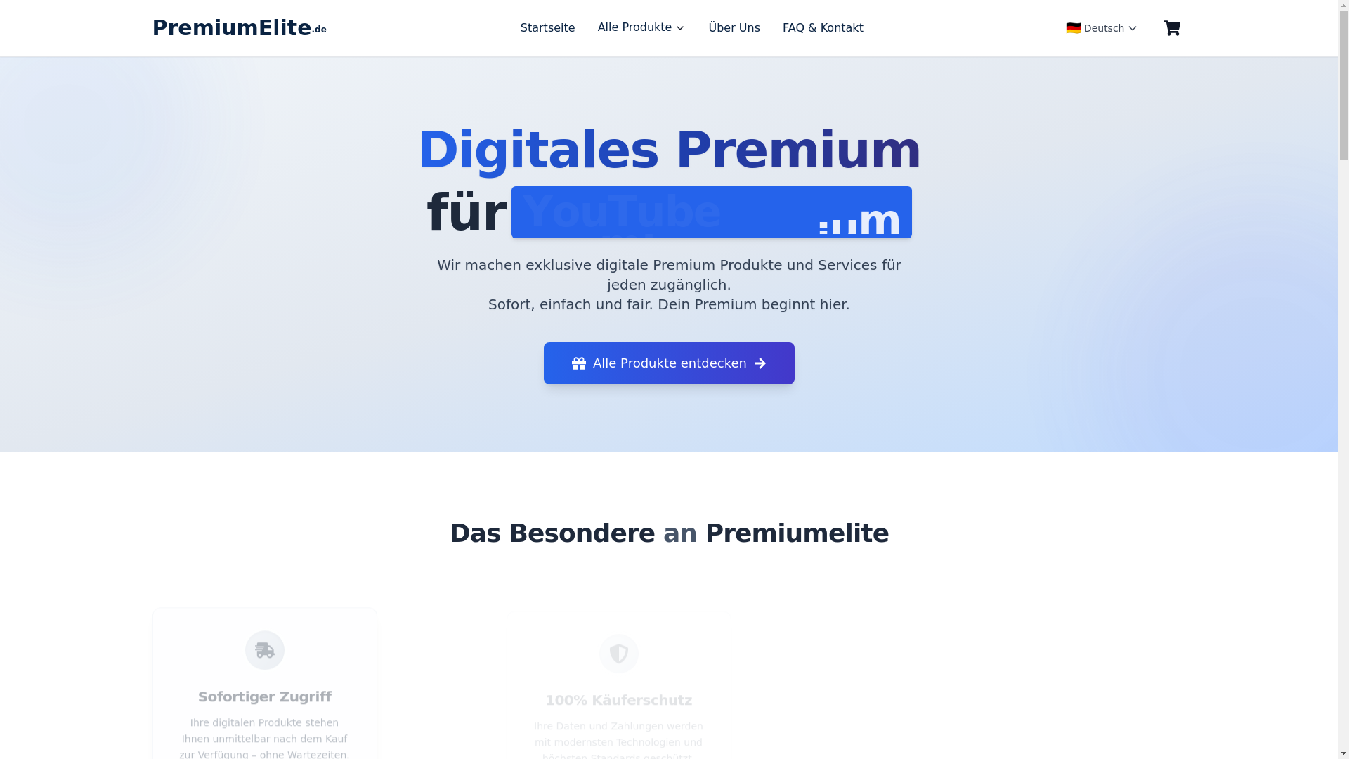 website screenshot of https://premiumelite.shop/