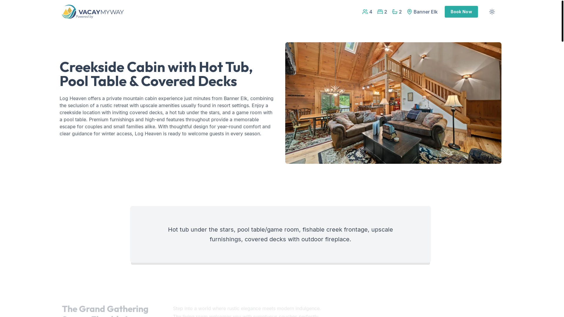 website screenshot of https://creeksidecharm.estate/