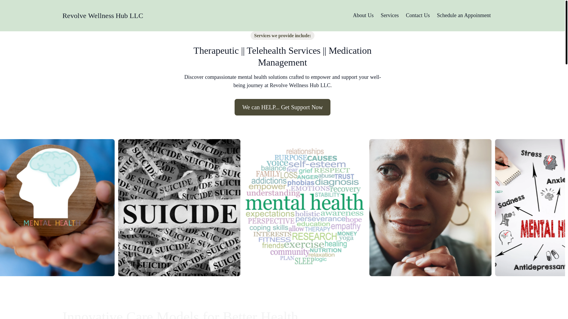 website screenshot of https://revolvewellnesshub.org/