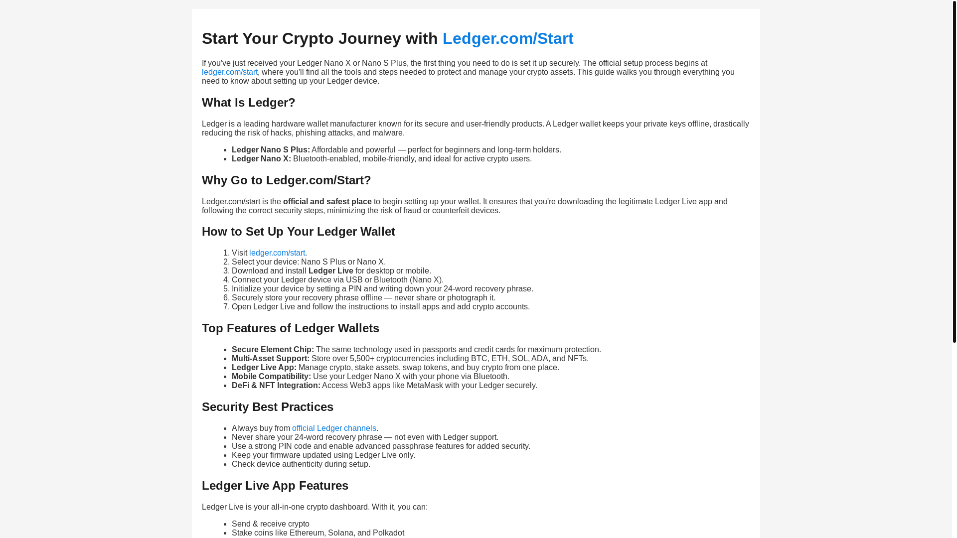 website screenshot of https://getstartedledger.pages.dev/