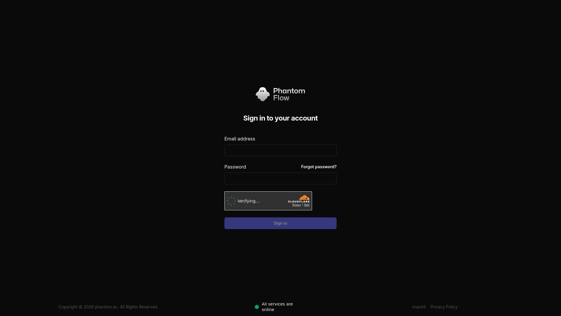 website screenshot of https://flow.phantom.ac/