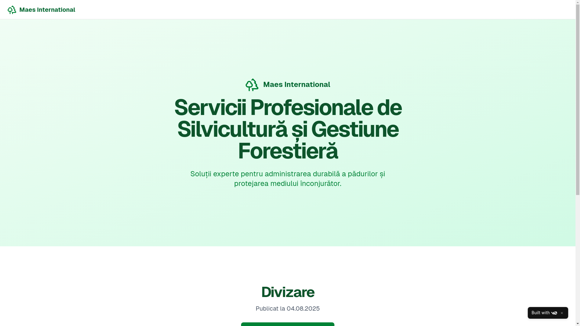 website screenshot of https://maes-international.ro/