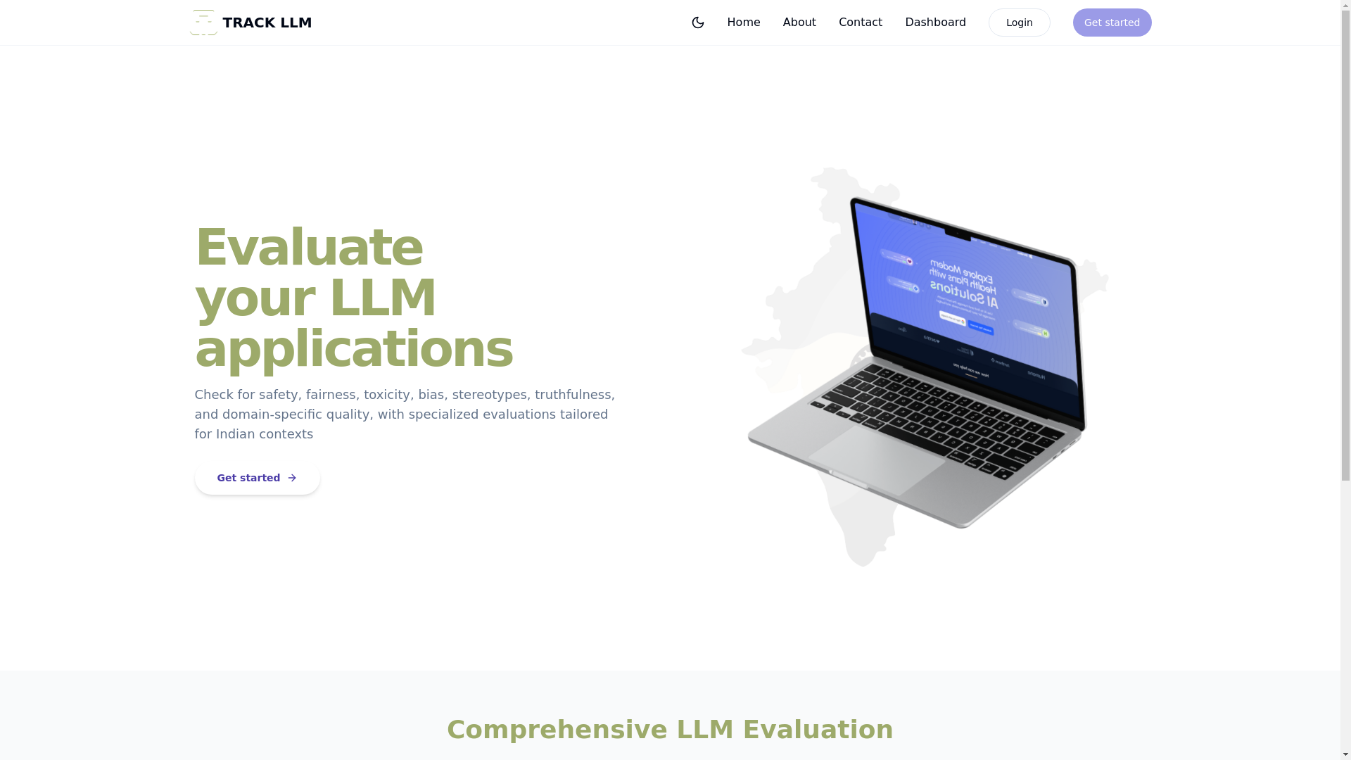 website screenshot of https://trackllm-frontend.pages.dev/