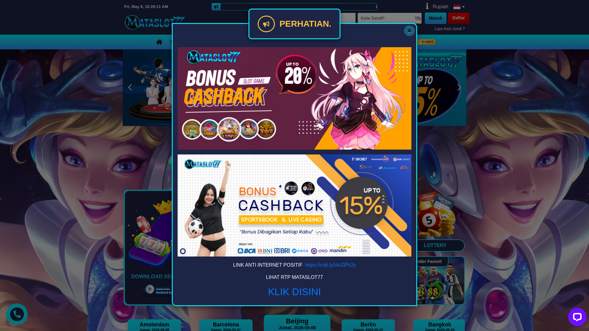 website screenshot of https://kenamataslot77.com/