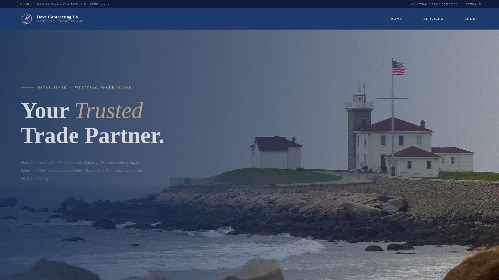 website screenshot of https://dovecontractingco.com/