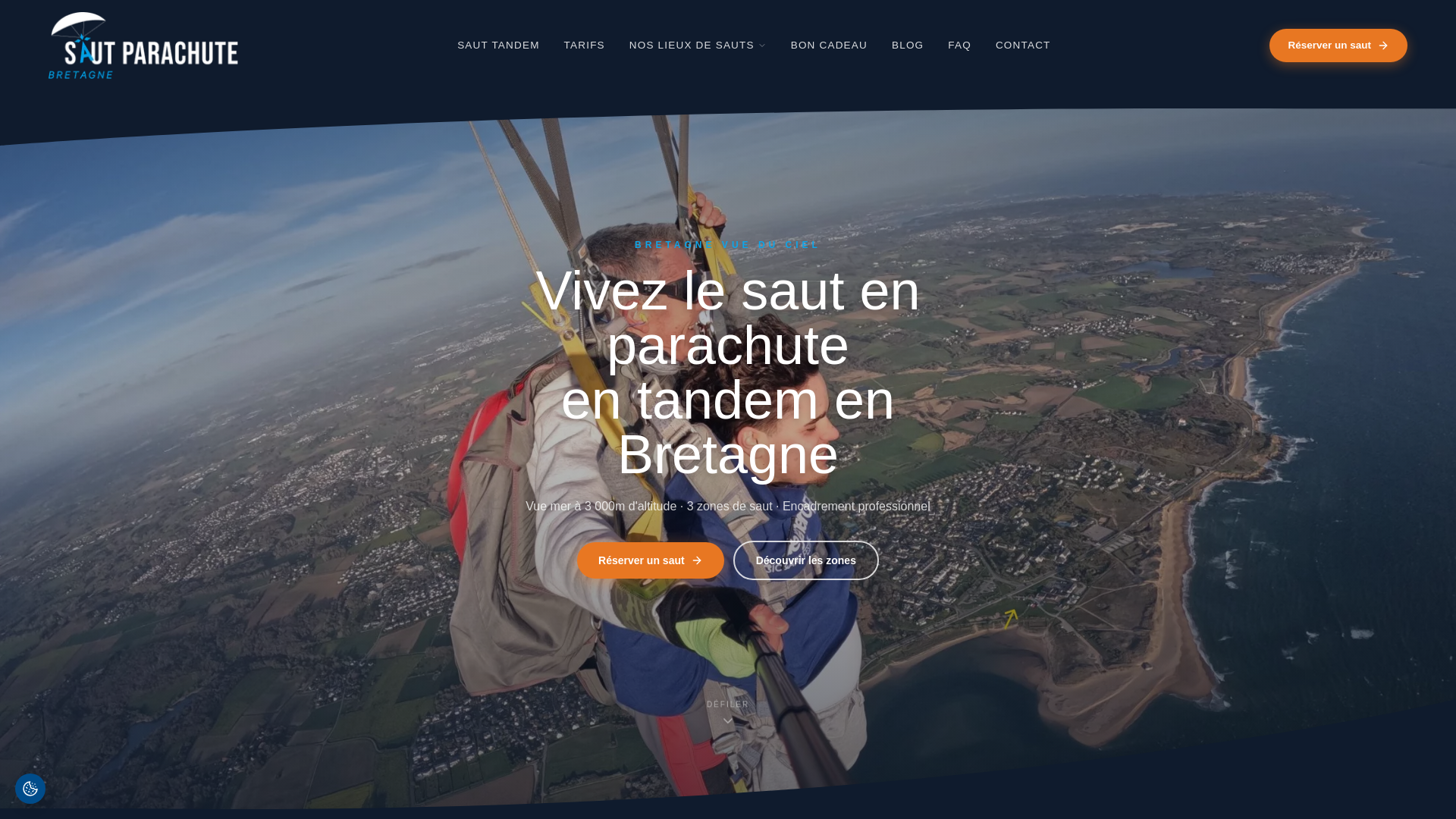 website screenshot of https://saut-en-parachute-bretagne.fr