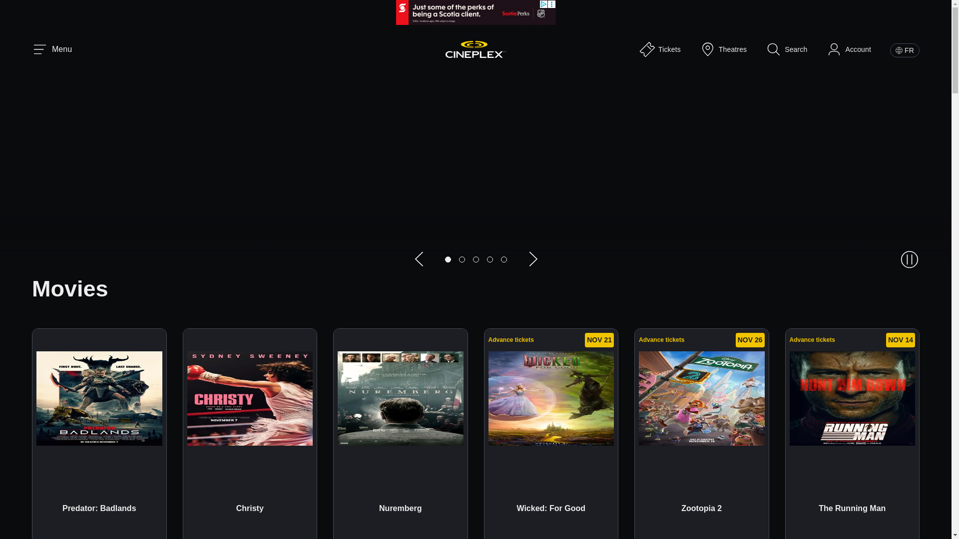 website screenshot of https://www.cineplex.com/