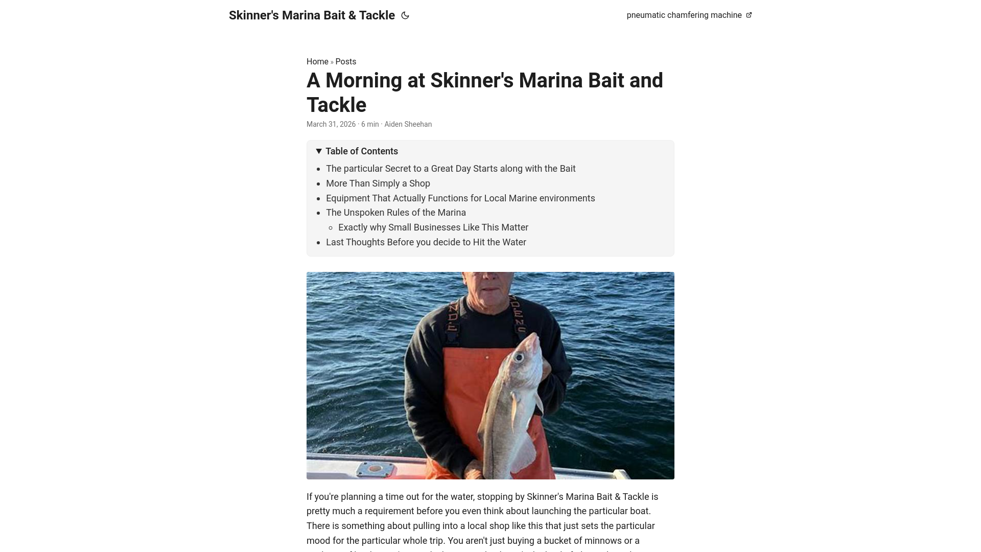 website screenshot of https://skinners-marina-bait--tackle.pages.dev/