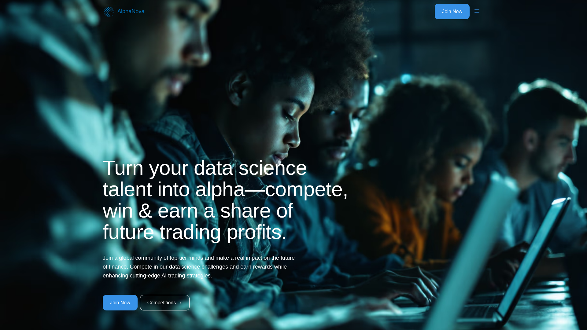 website screenshot of https://www.alphanova.tech/