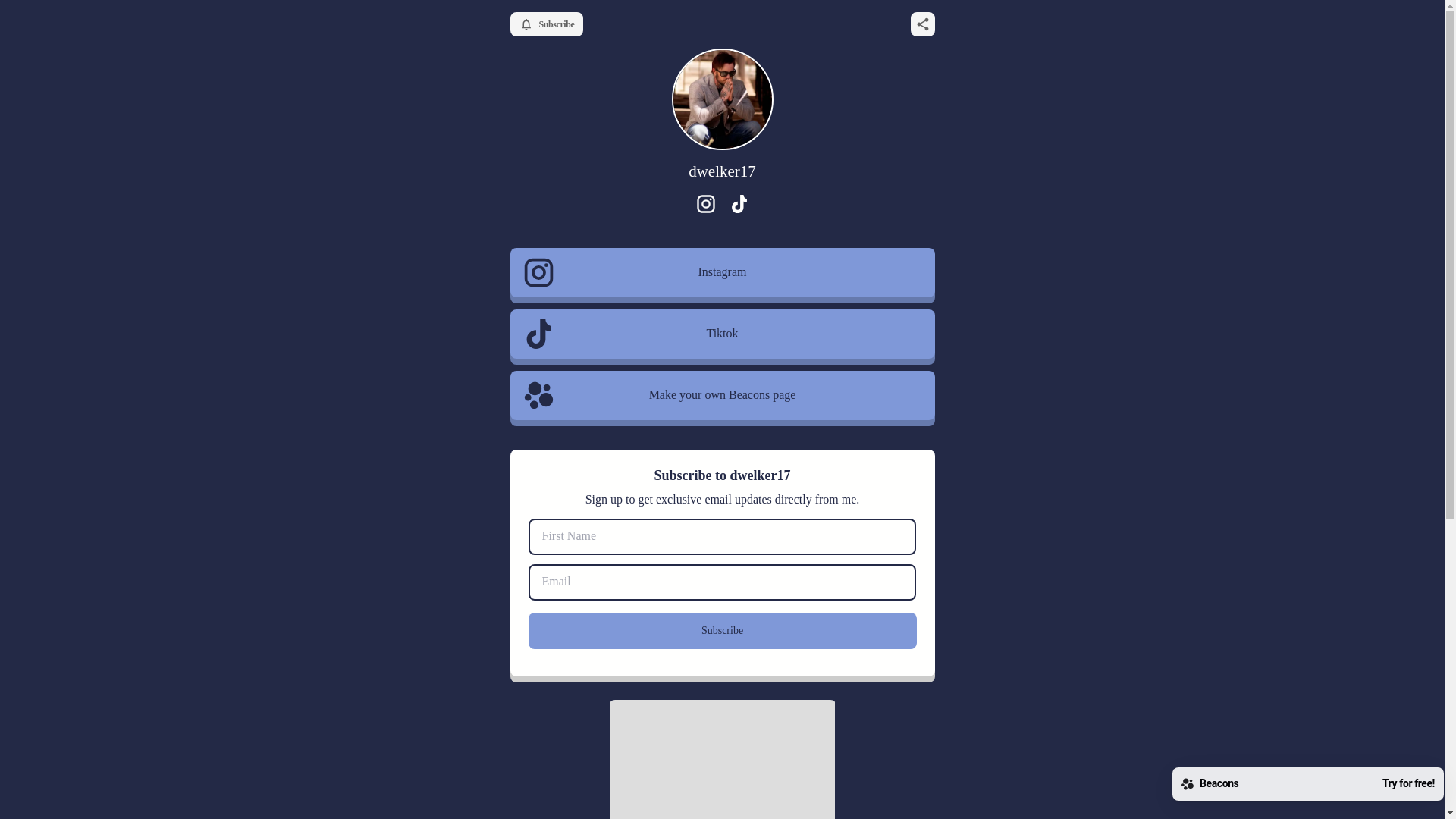 website screenshot of https://dwelker17.com/