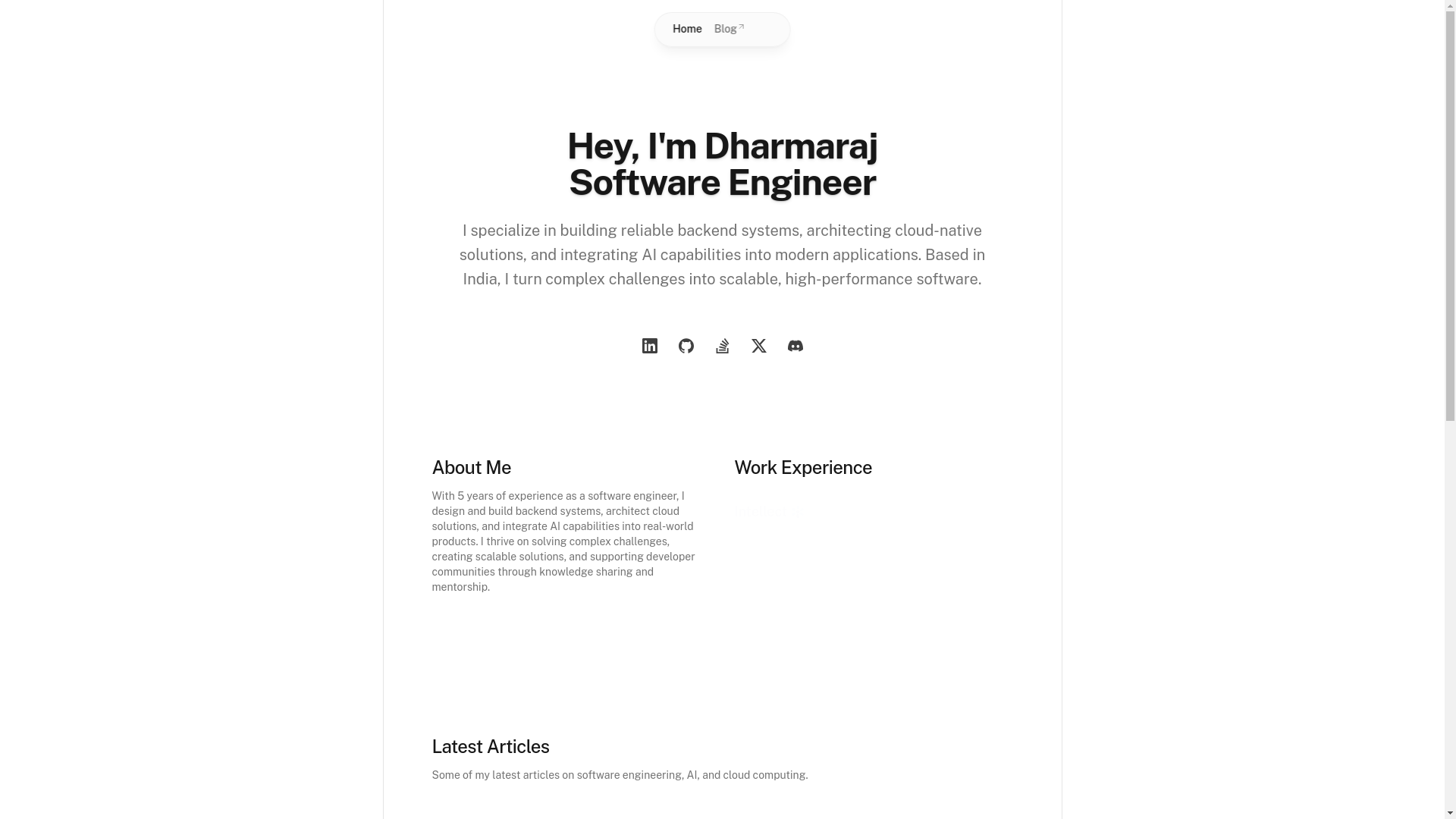 website screenshot of https://dharmaraj-tech.pages.dev/