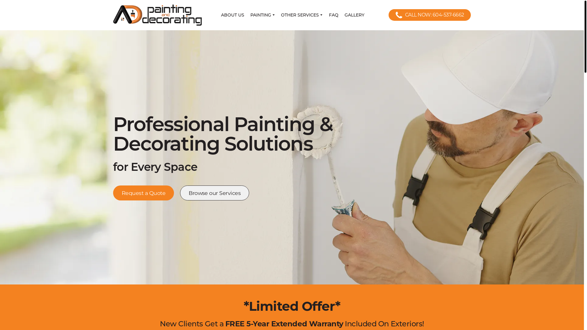 website screenshot of https://tryadpainting.com/