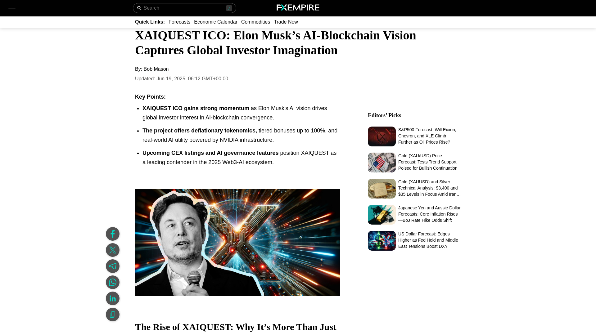 website screenshot of https://xaiquest-fxempire.com/