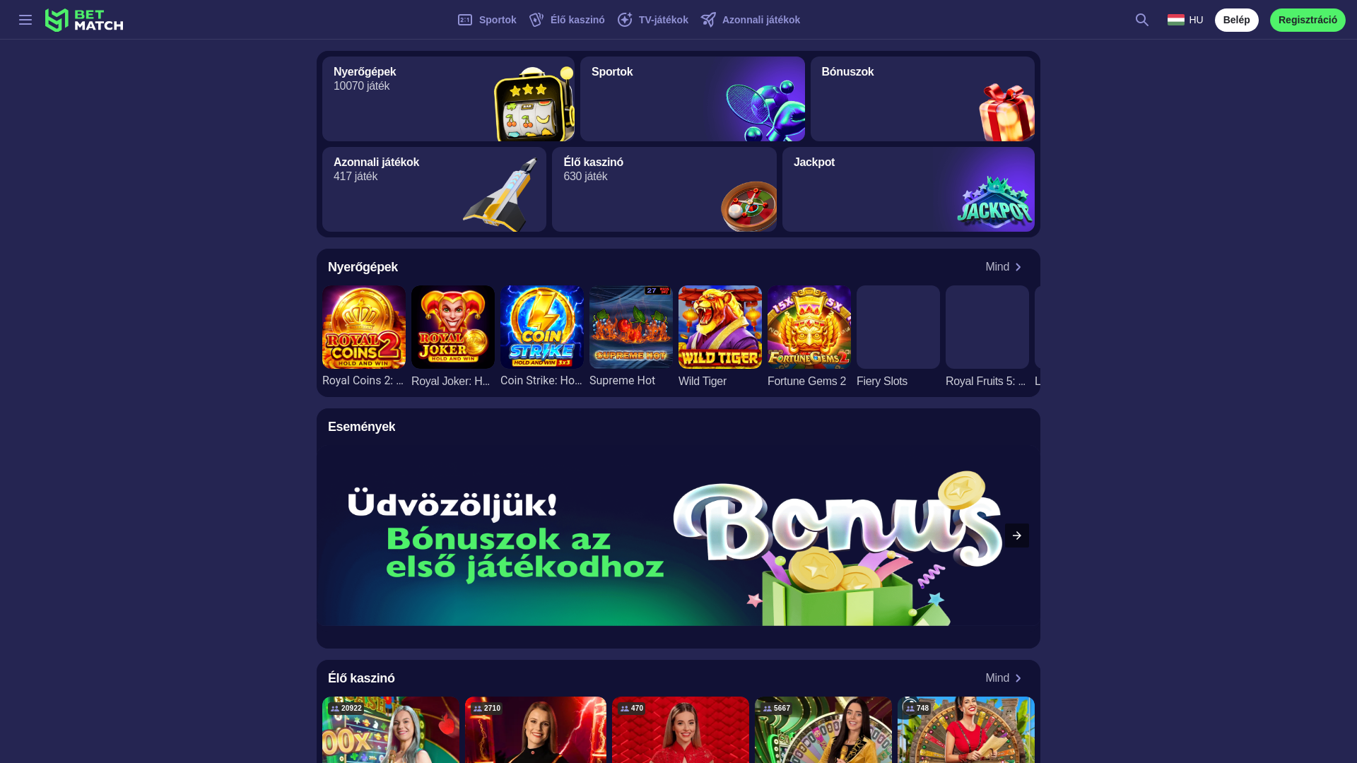 website screenshot of https://betmatch-hu.pro