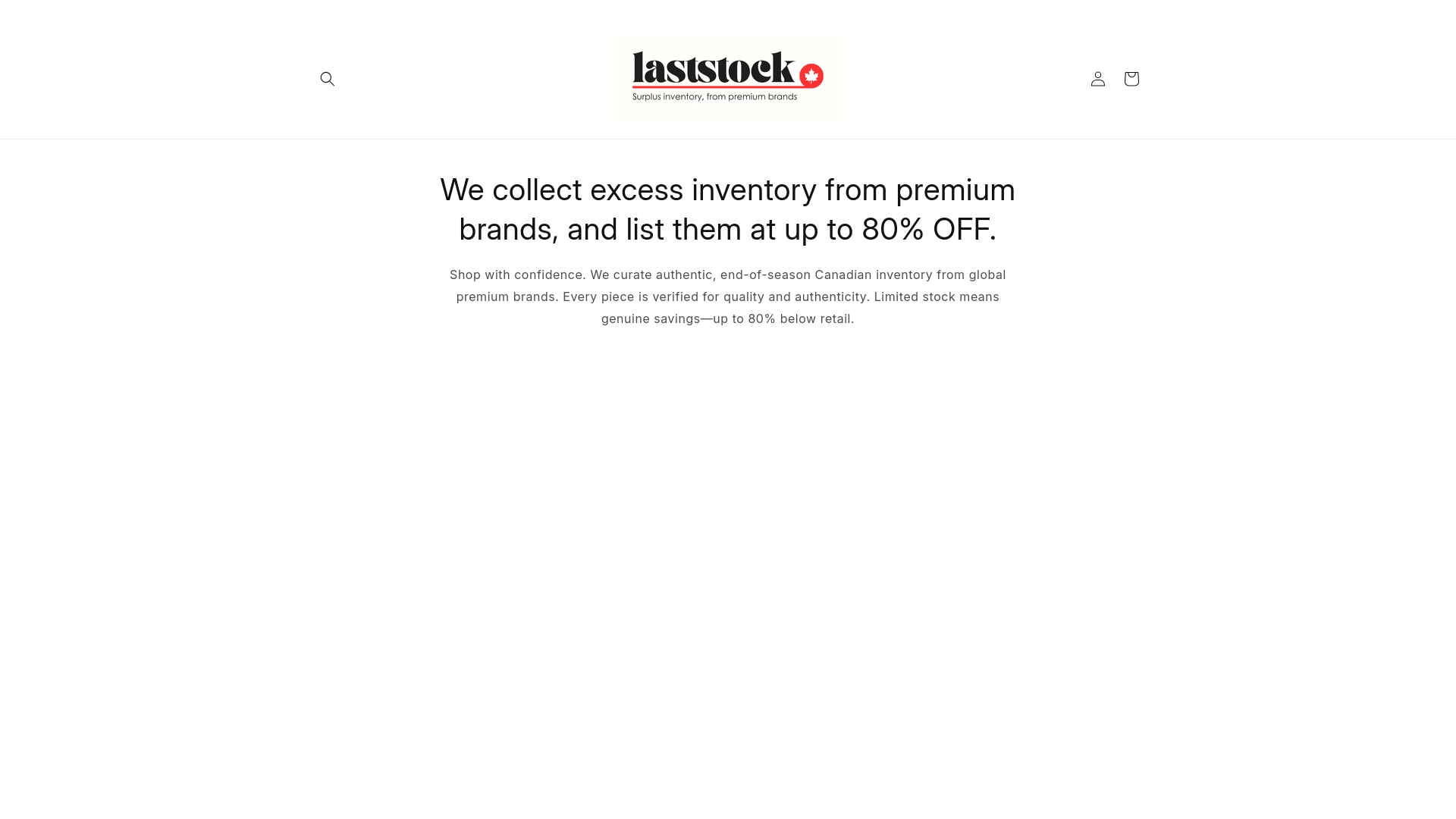 website screenshot of https://laststock.ca/