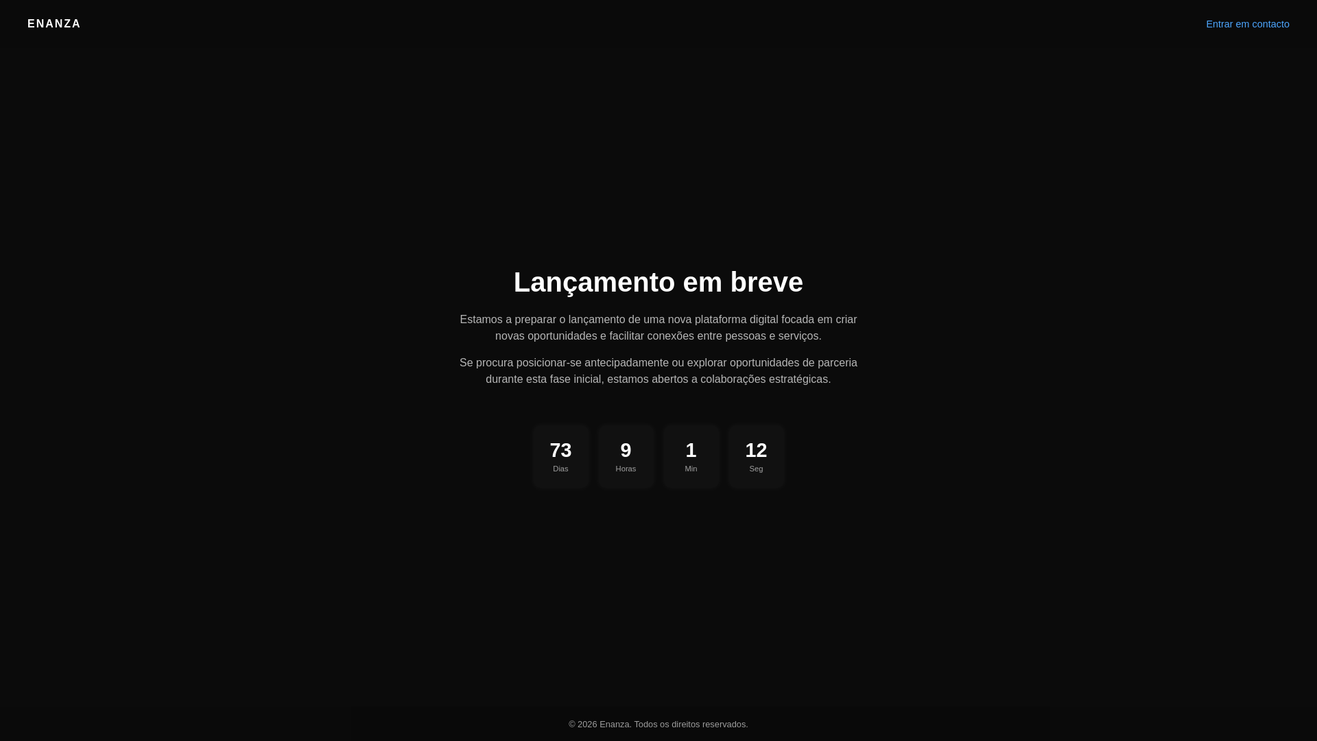 website screenshot of https://enanza-launch.pages.dev/