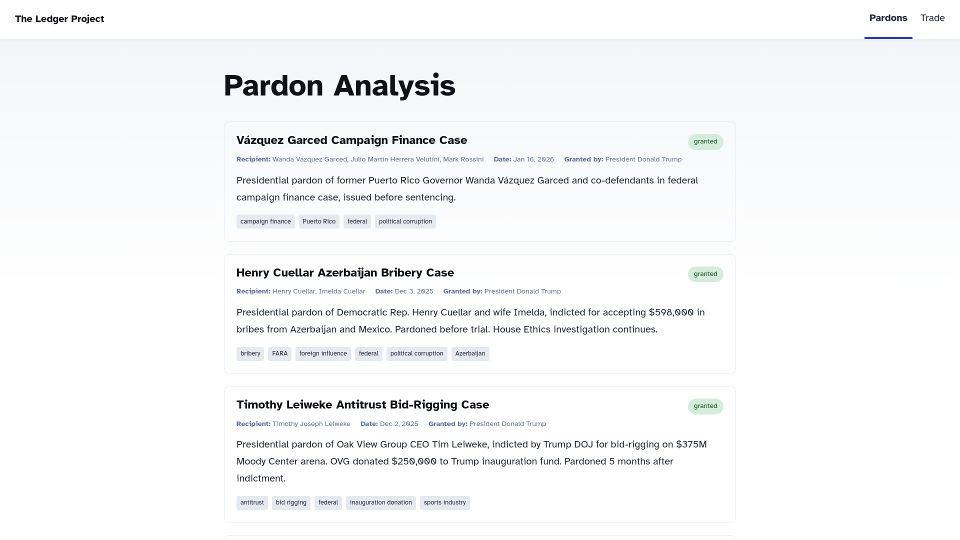 website screenshot of https://pardons.ledger-project.org