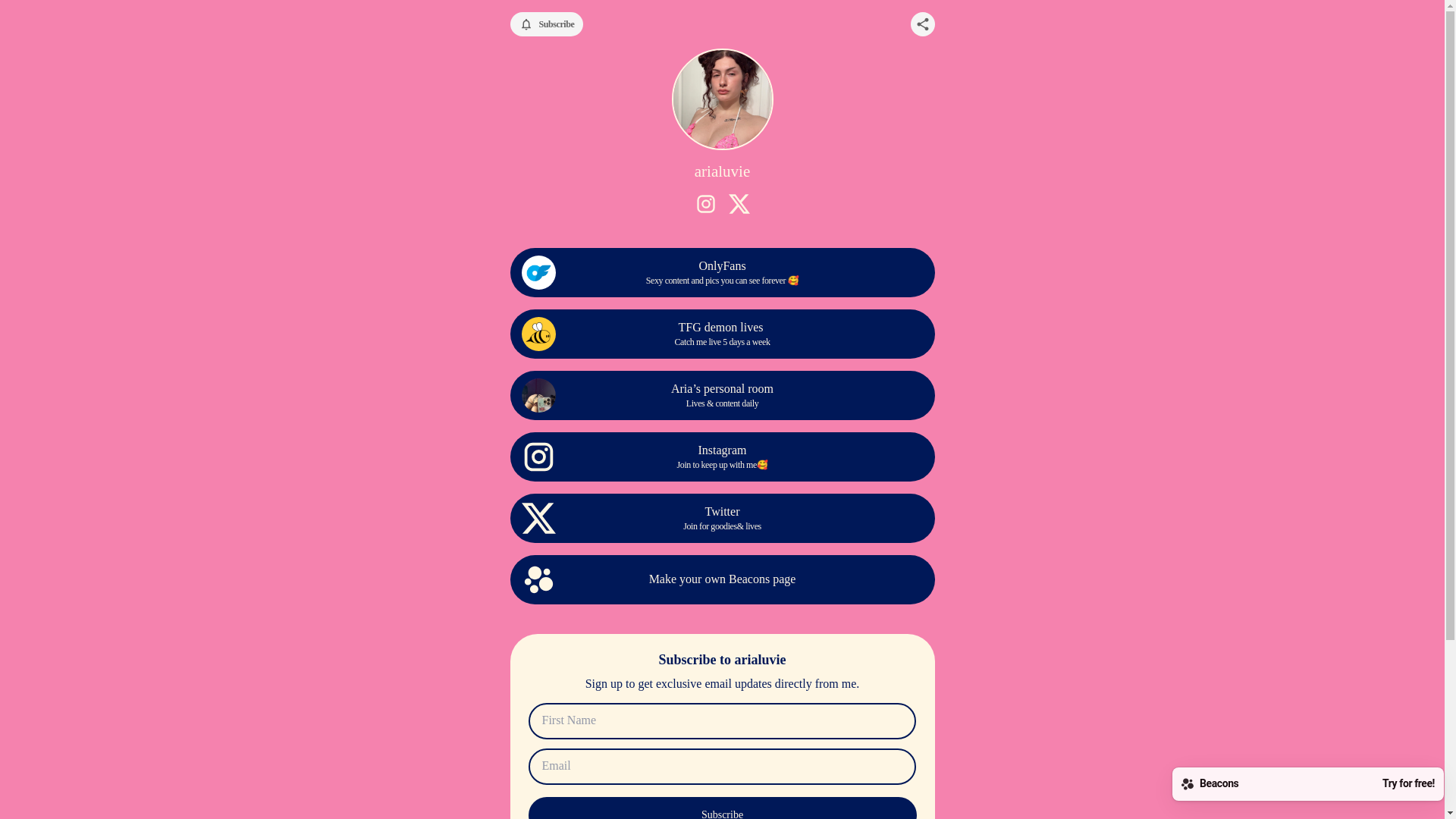 website screenshot of https://arialuvie.com/