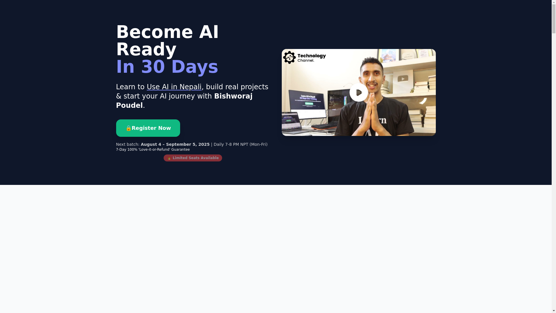 website screenshot of https://learnaiinnepali.pages.dev/