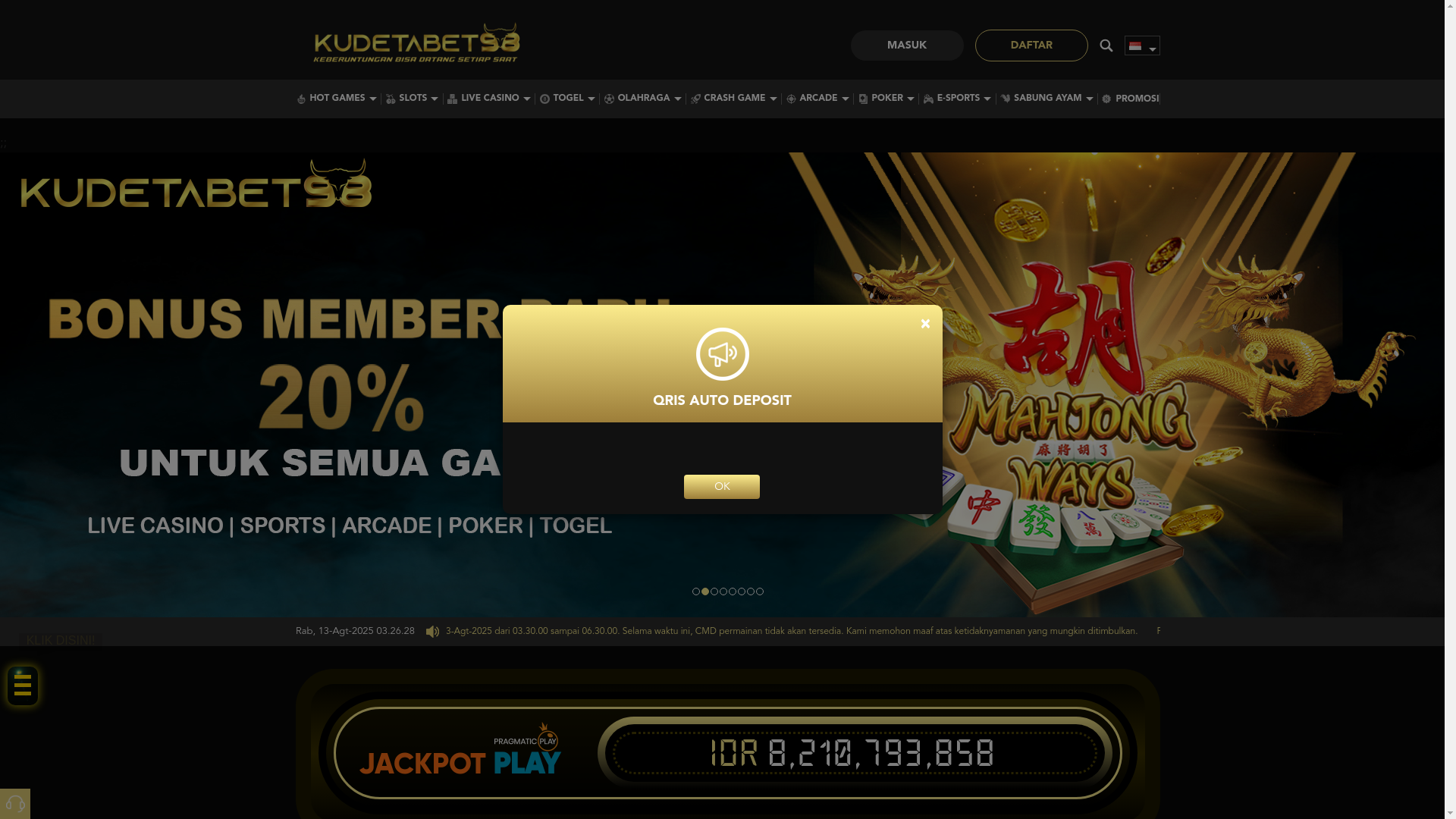 website screenshot of https://kudetabet98ekstensijackpot.net/