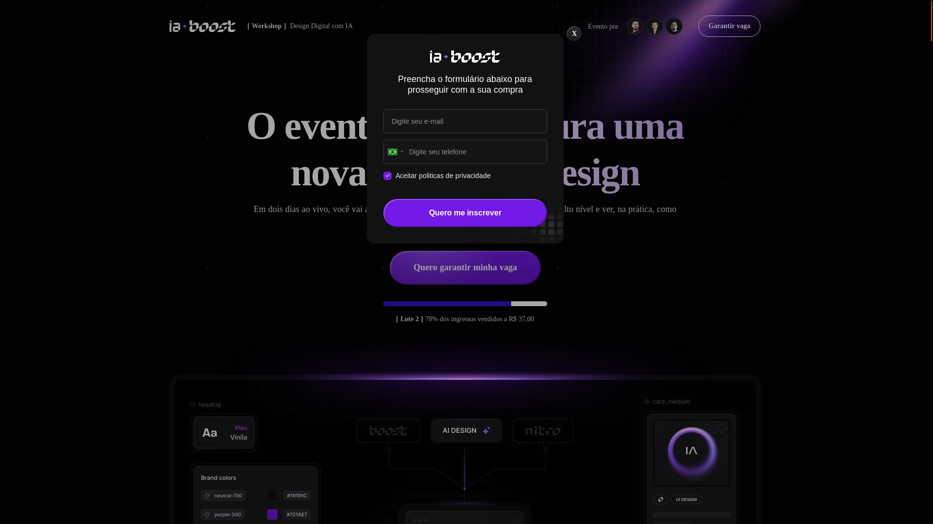 website screenshot of https://www.iaboostlab.com/inscricao