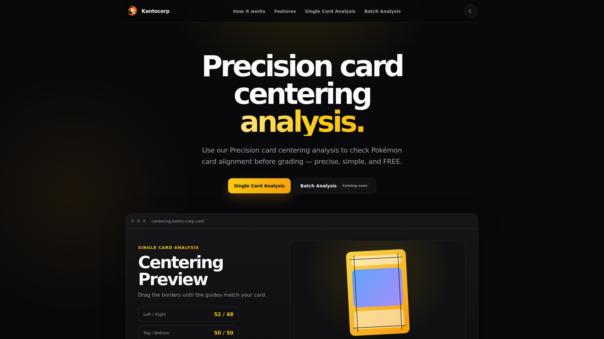 website screenshot of https://kantocorp-centering-tool.pages.dev/