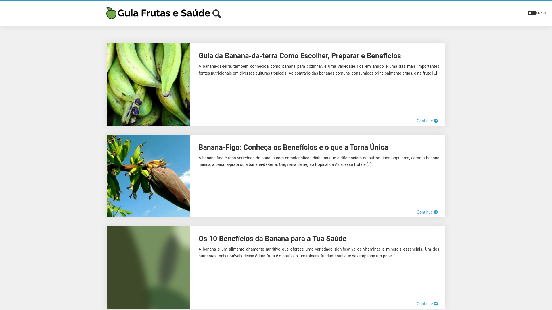 website screenshot of https://guiafrutasesaude.com.br