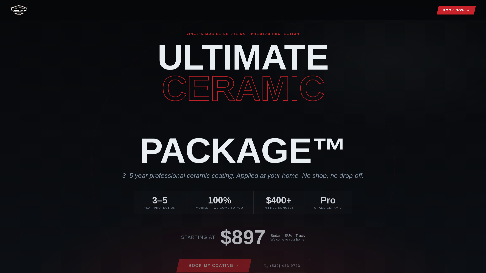 website screenshot of https://vincesmobileceramic.com/