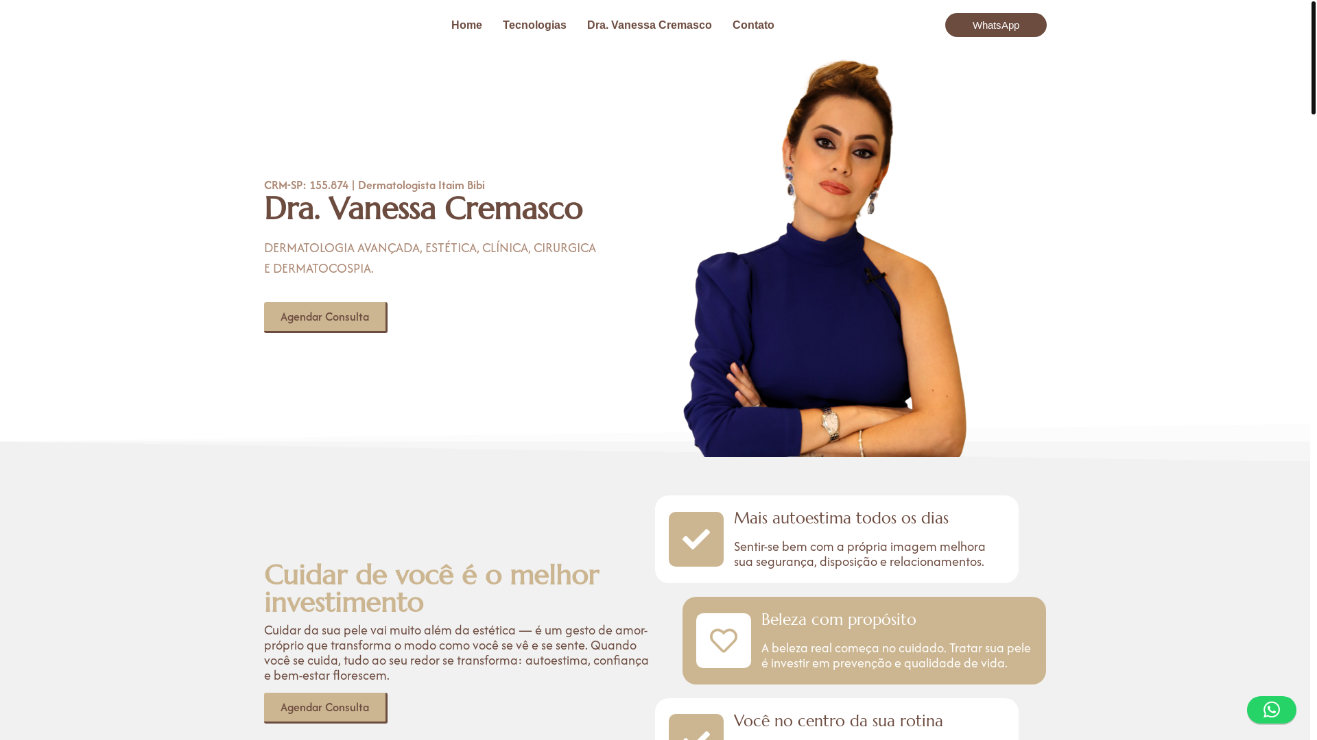 website screenshot of https://dravanessacremasco.com.br/