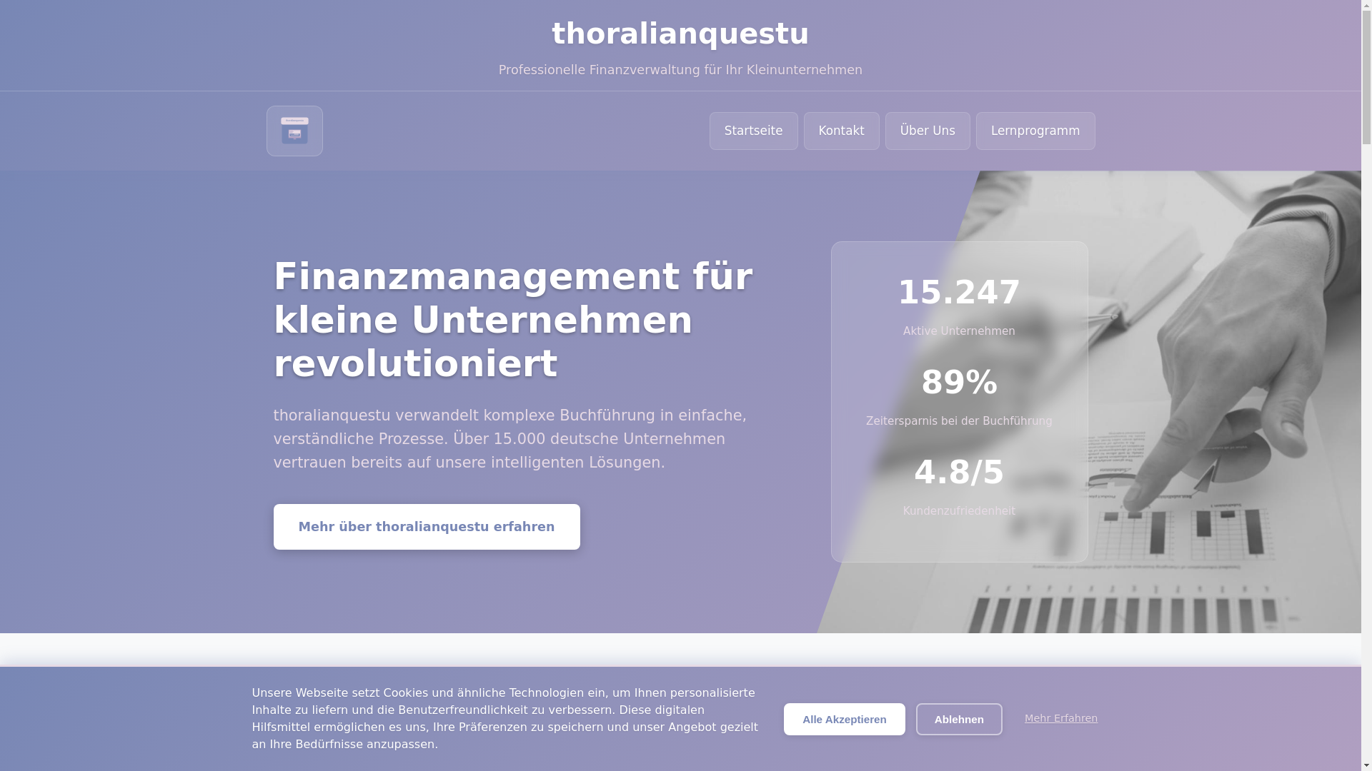 website screenshot of https://thoralianquestu.com/