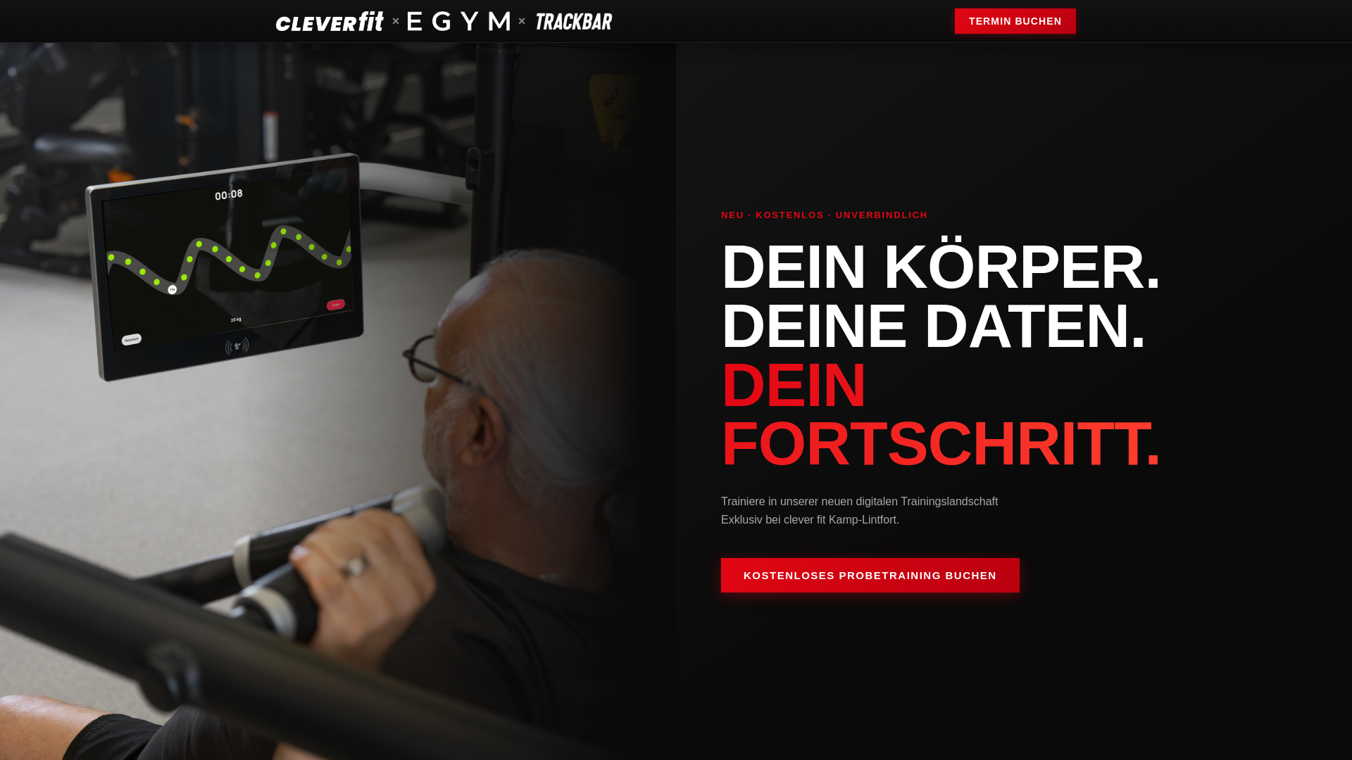 website screenshot of https://cleverfit-probetraining.de/