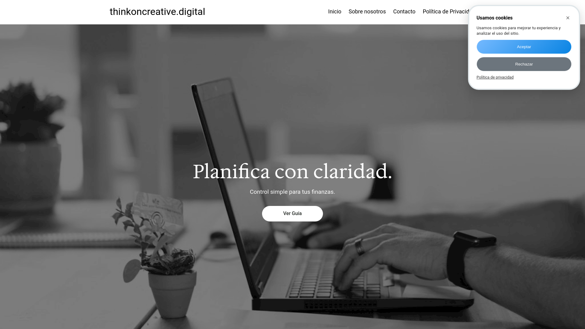 website screenshot of https://thinkoncreative.digital