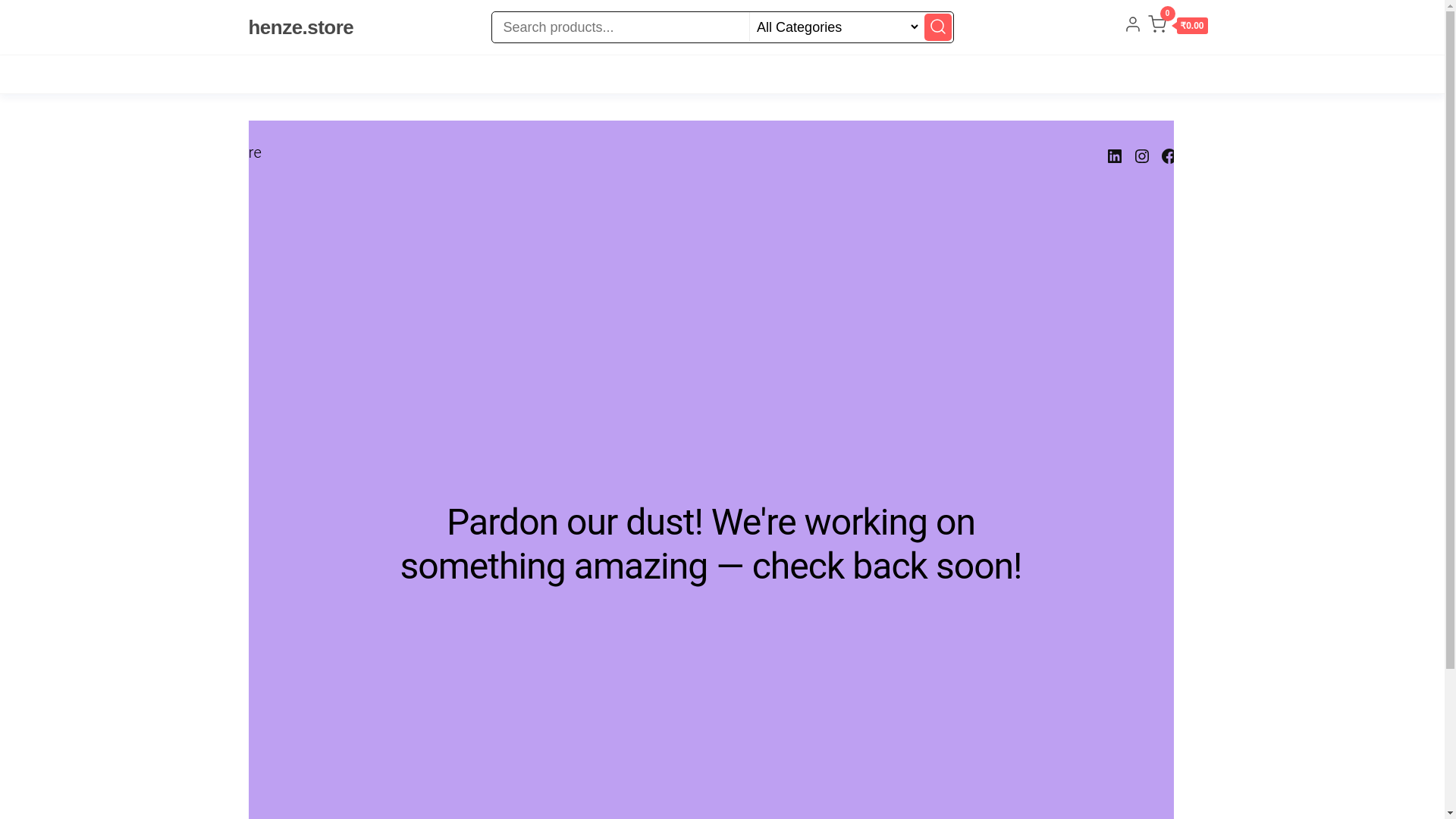 website screenshot of https://henze.store/