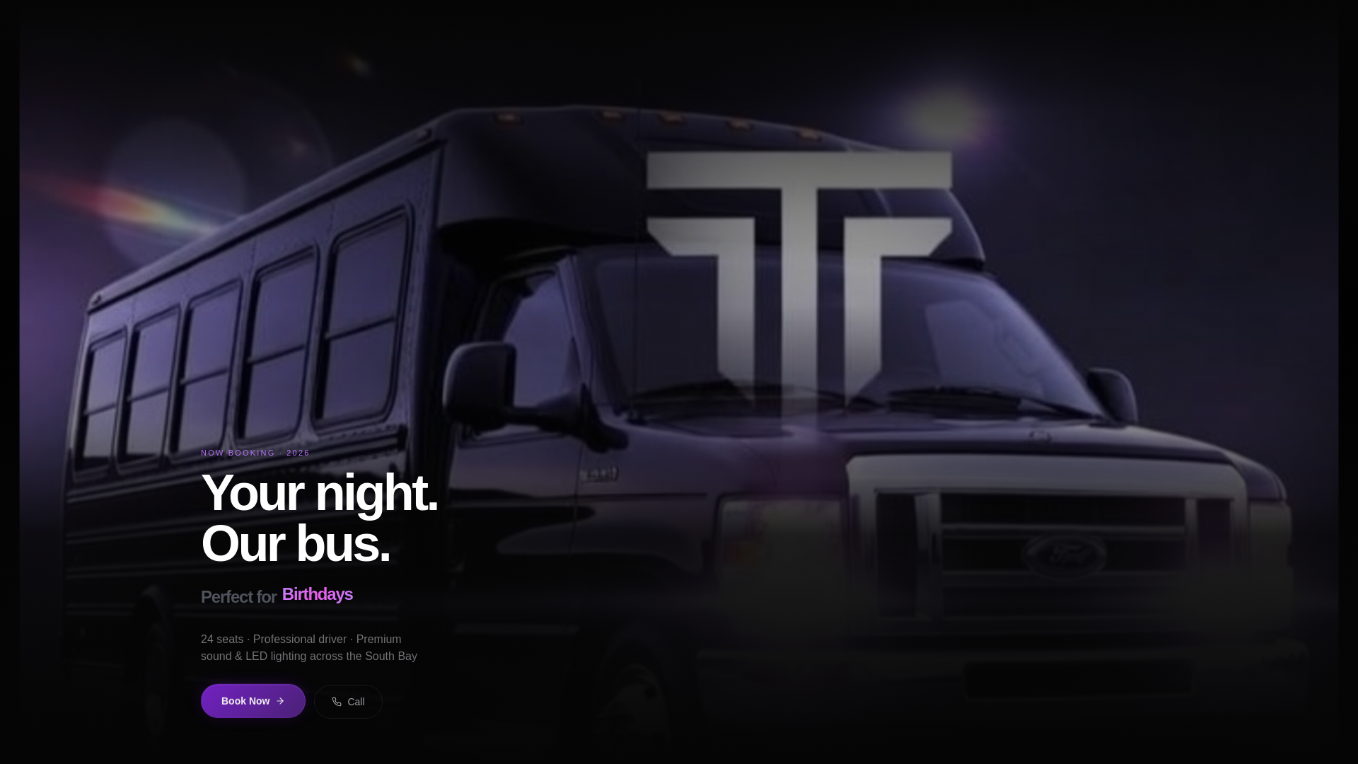 website screenshot of https://truthpartybus.com/